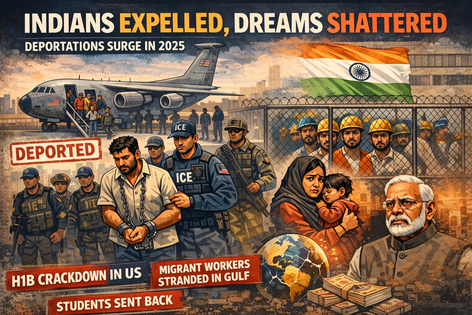 Indians Exported as Labour, Imported as Headlines: Deportations, H1B Clampdown and India's Silent Crisis Abroad 25 Indians Exported as Labour, Imported as Headlines: Deportations, H1B Clampdown and India's Silent Crisis Abroad