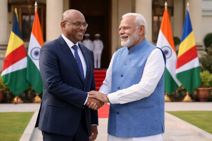 PM Modi Hosts Seychelles President Patrick Herminie in Delhi; Talks Focus on Maritime Security, Trade in Local Currencies & Vision MAHASAGAR
