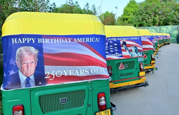 US Ambassador Launches 'Freedom250' Celebrations in New Delhi with Trump-Themed Auto- Rickshaws